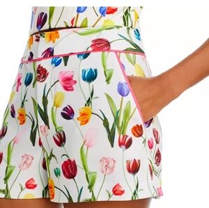 Alice And Olivia White Floral Print Shorts Size 6